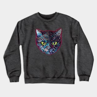 Artistic Black Cat Crewneck Sweatshirt